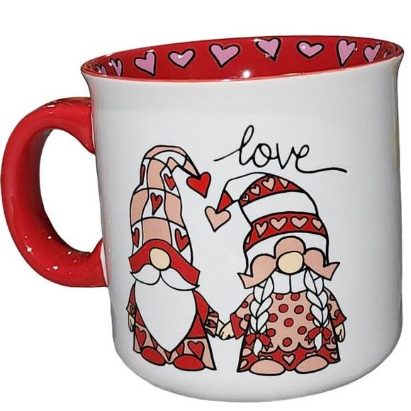 Novogratz American Gnome LOVE Ceramic Coffee Mug White And Red 16oz - Picture 13 of 13